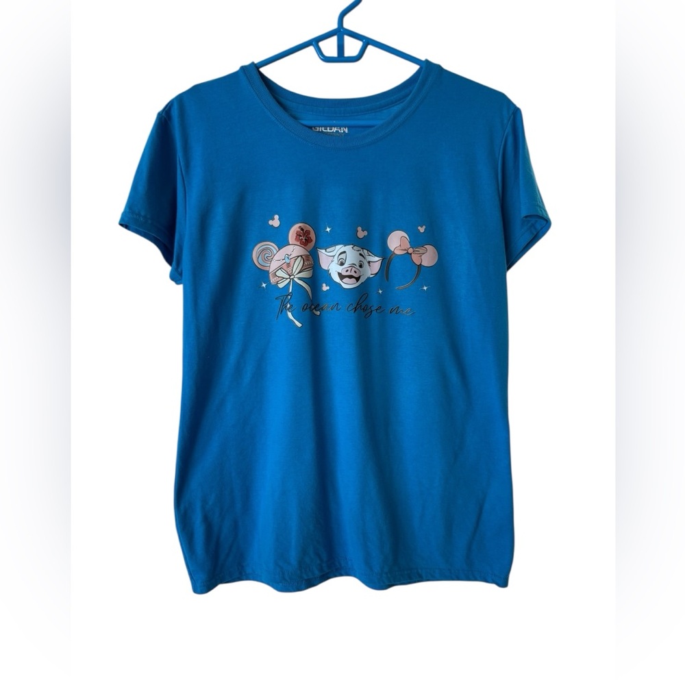 Gildan Blue Short Sleeve Tee with Moana Graphic